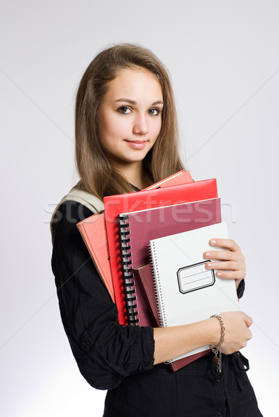 Beautiful young student girl. Stock photo © lithian