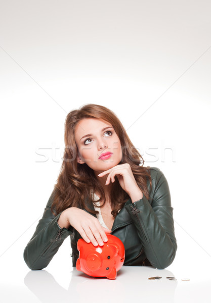 Mentés kevés káprázatos fiatal barna hajú nő Stock fotó © lithian
