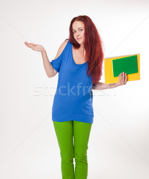 Very colorful cute student girl. Stock photo © lithian