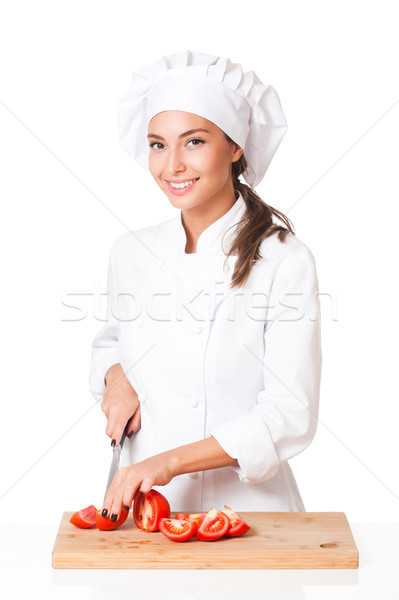 Young chef woman. Stock photo © lithian