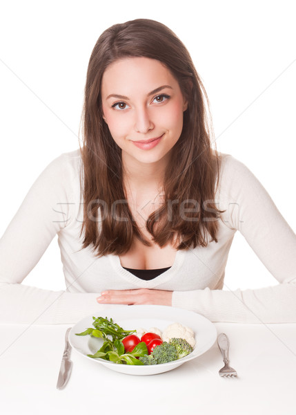 Schock Ernährung Porträt herrlich jungen Brünette Stock foto © lithian