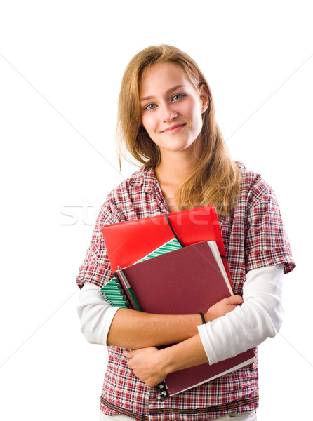 Beautiful friendly young student girl. Stock photo © lithian