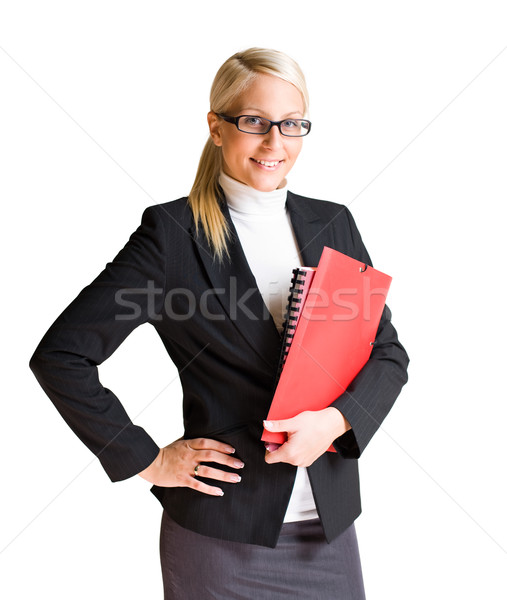 Happy young business woman. Stock photo © lithian