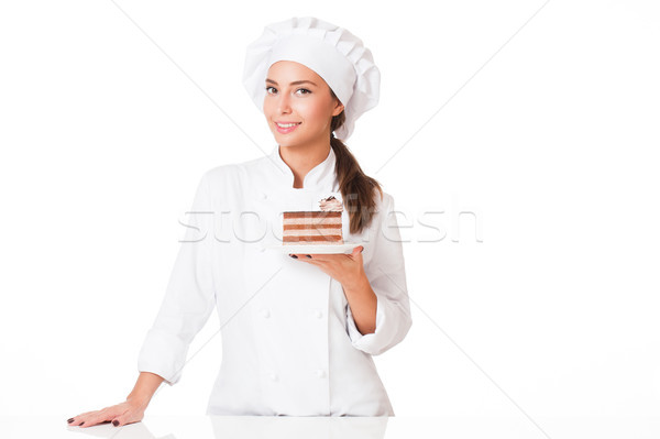 Young chef woman. Stock photo © lithian