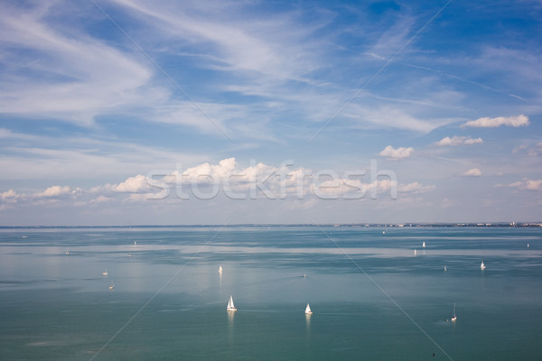 Sommerurlaub groß See Panorama Ansicht Balaton Stock foto © lithian
