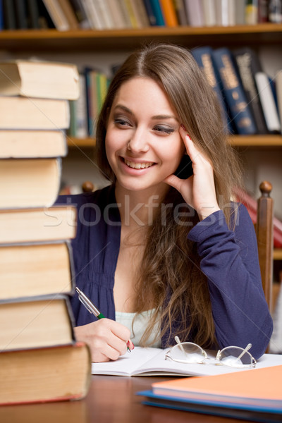 Happy cute young student. Stock photo © lithian