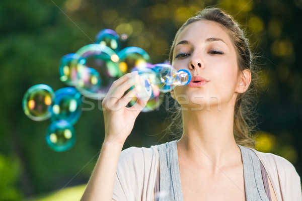 As easy as blowing bubbles Stock photo © lithian