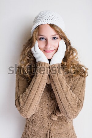 Fashionable young woman in winter outfit. Stock photo © lithian