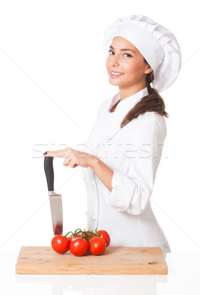 Young chef woman. Stock photo © lithian