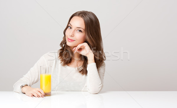 Healthy young brunette beauty. Stock photo © lithian