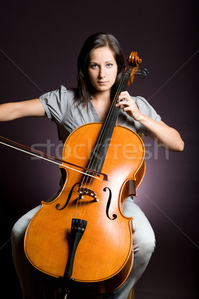 Passionné réel artiste jeune femme jouer classique Photo stock © lithian