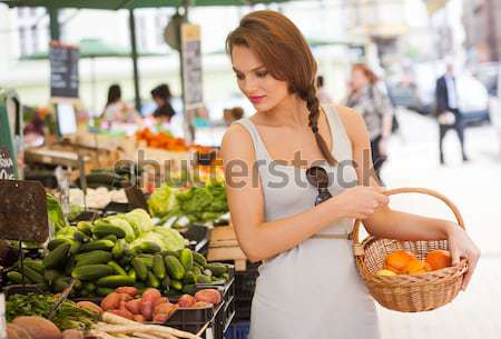 Stock foto: Frischen · gesunden · schönen · jungen · Brünette · Frau