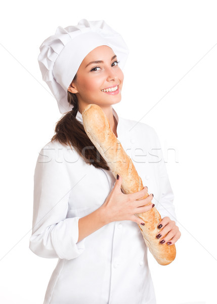 Young chef woman. Stock photo © lithian