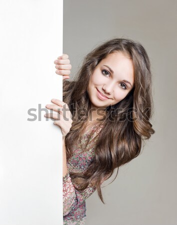Stockfoto: Jonge · brunette · boord · portret · mooie · vrouw
