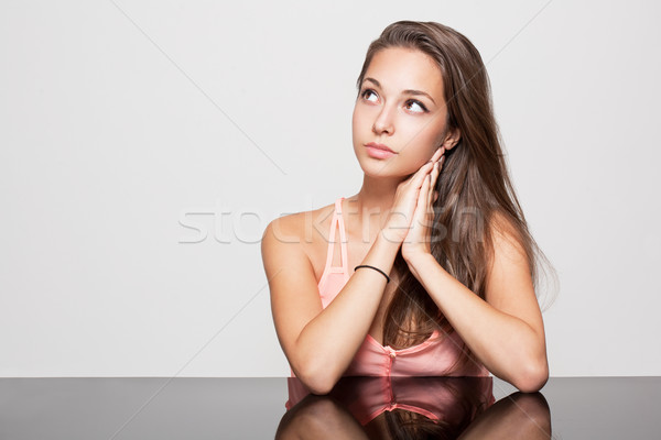 Expressive young brunette. Stock photo © lithian
