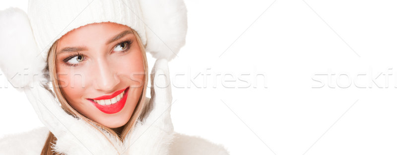 White fashion winter beauty. Stock photo © lithian