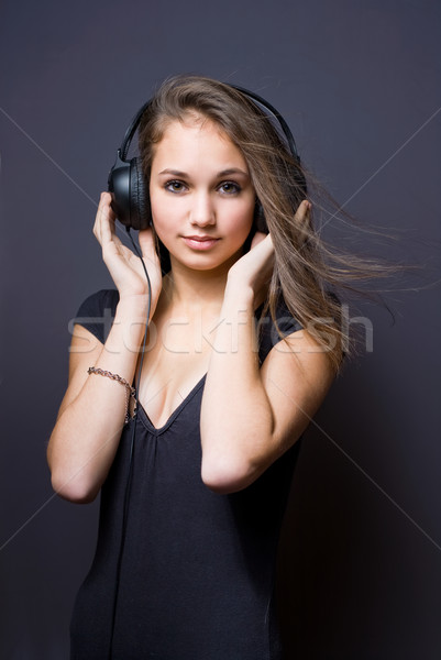 Muzical frumuseţe artistic portret frumos tineri Imagine de stoc © lithian