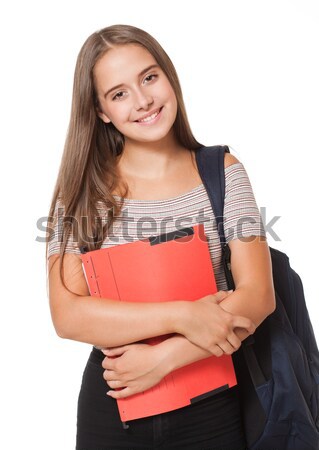 Escola secundária estudante retrato morena menina Foto stock © lithian
