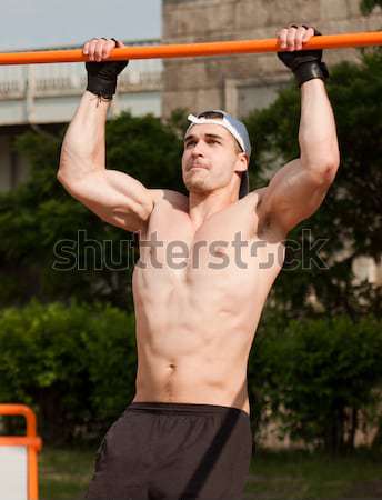 Outdoor workout in urban setting. Stock photo © lithian