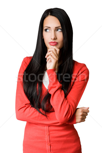 Young business woman in pensive pose. Stock photo © lithian