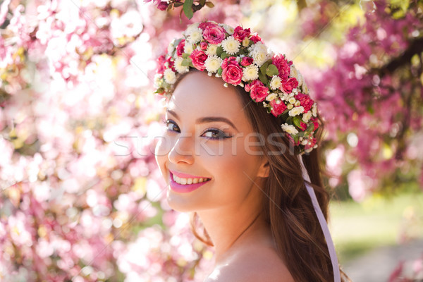 Asombroso naturales primavera belleza aire libre retrato Foto stock © lithian