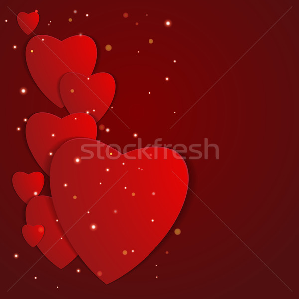 Valentijnsdag abstract papier harten liefde Valentijn Stockfoto © LittleCuckoo