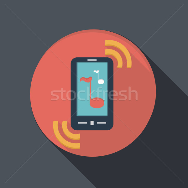 paper flat icon, a ringing phone, the call Stock photo © LittleCuckoo