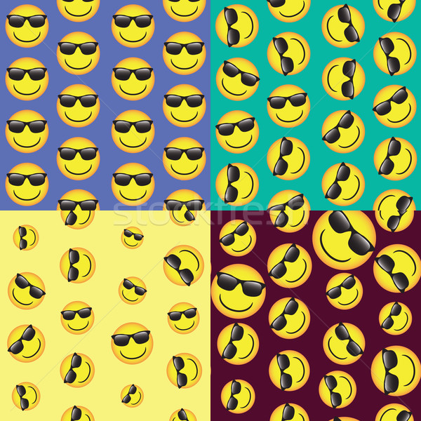 emoji. emoticons smile icon set. vector seamless pattern. funny illustration  Stock photo © LittleCuckoo