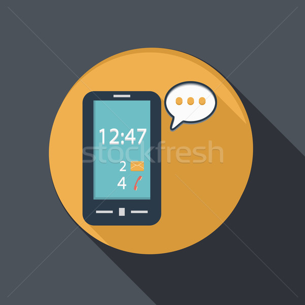 smartphone with cloud of speaking dialogue Stock photo © LittleCuckoo