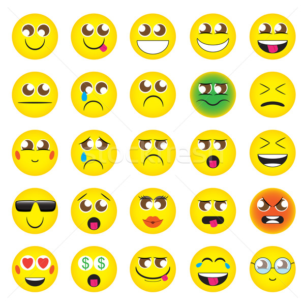 emoji. emoticons smile icon set. isolated vector illustration on white background Stock photo © LittleCuckoo