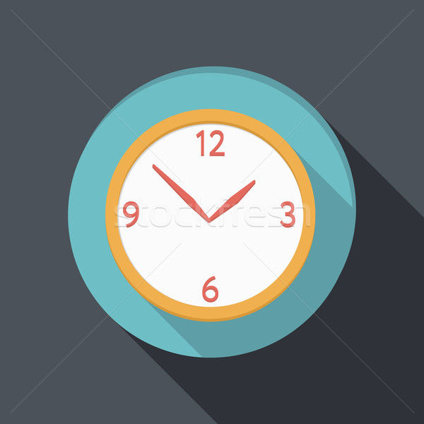 flat icon with a shadow, clock Stock photo © LittleCuckoo