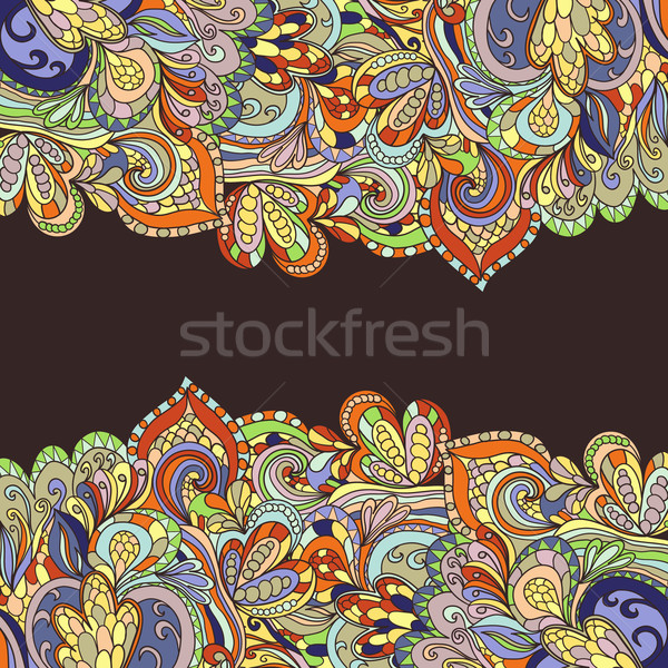 Stock photo: abstract hand-drawn border pattern. Seamless
