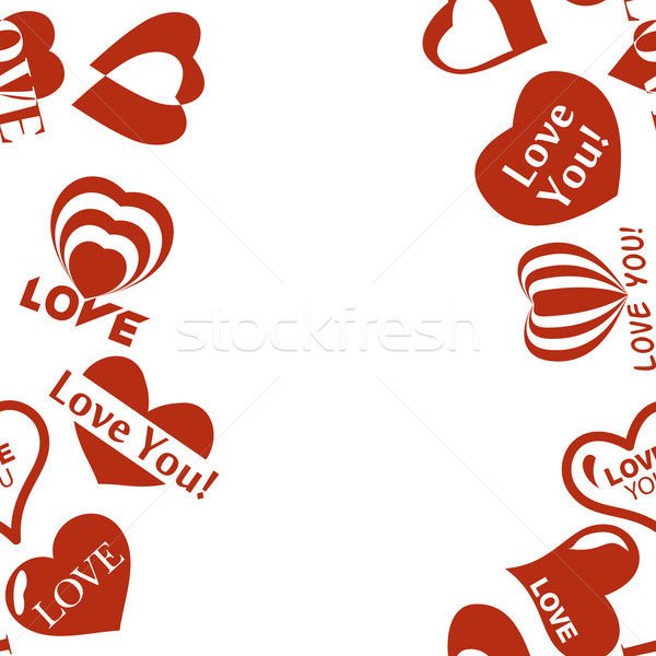Hart patroon valentijnsdag naadloos frame grens Stockfoto © LittleCuckoo