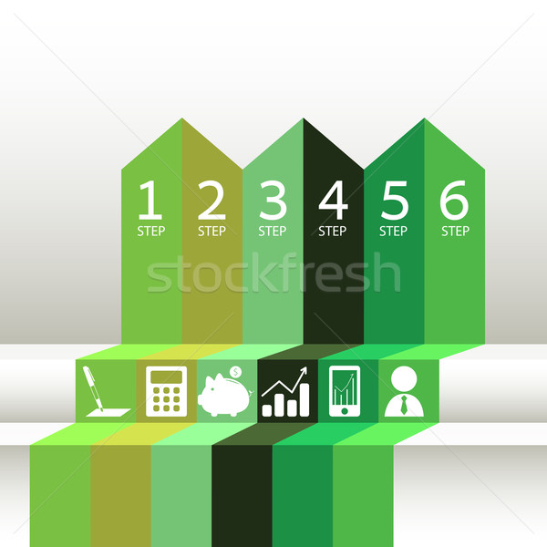 Numbered Green Ribbons Stock photo © LittleCuckoo