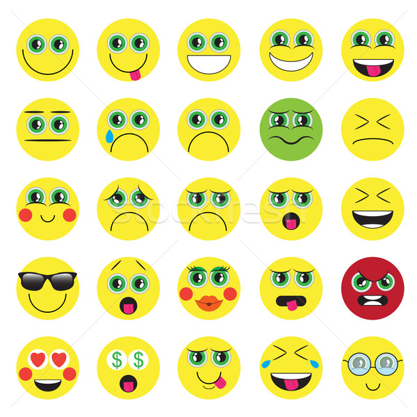 emoji. emoticons smile icon set. isolated vector illustration on white background Stock photo © LittleCuckoo