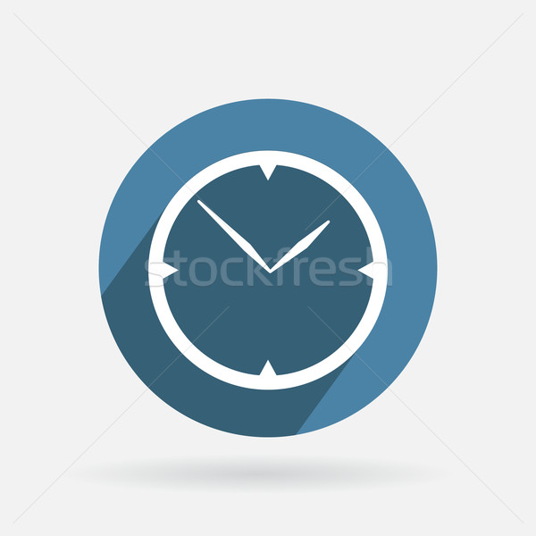Circle blue icon with shadow. clock Stock photo © LittleCuckoo