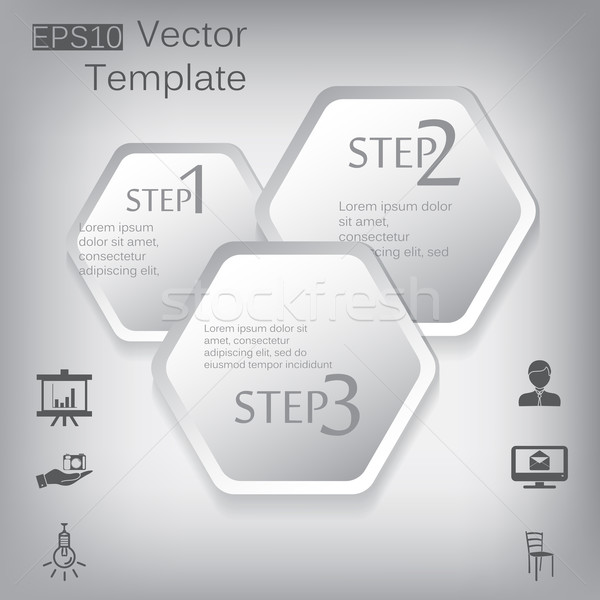 Vector 3D hârtie hexagon element Imagine de stoc © LittleCuckoo