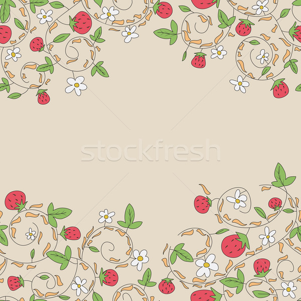 seamless vector pattern with strawberry, berry Stock photo © LittleCuckoo