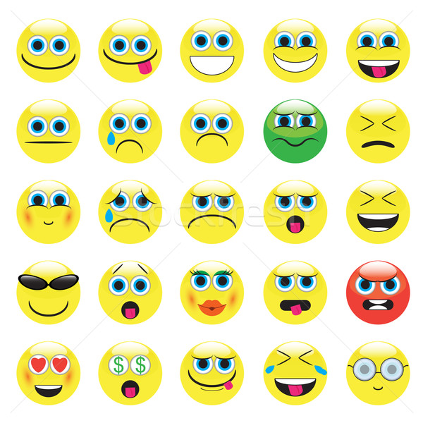 emoji. emoticons smile icon set. isolated vector illustration on white background Stock photo © LittleCuckoo