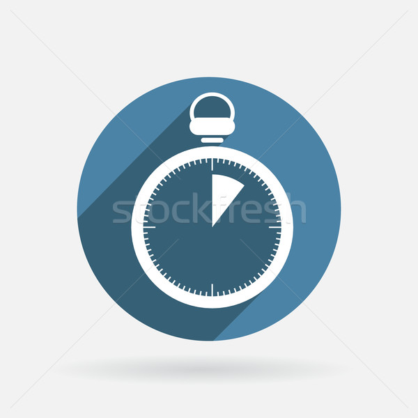 stopwatch. Circle blue icon with shadow Stock photo © LittleCuckoo