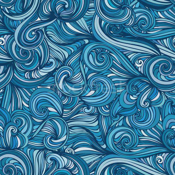 abstract wave hand-drawn pattern. seamless texture Stock photo © LittleCuckoo