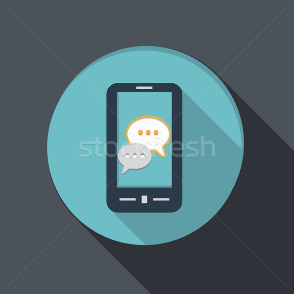 Smartphone nor dialog hârtie icoană Imagine de stoc © LittleCuckoo