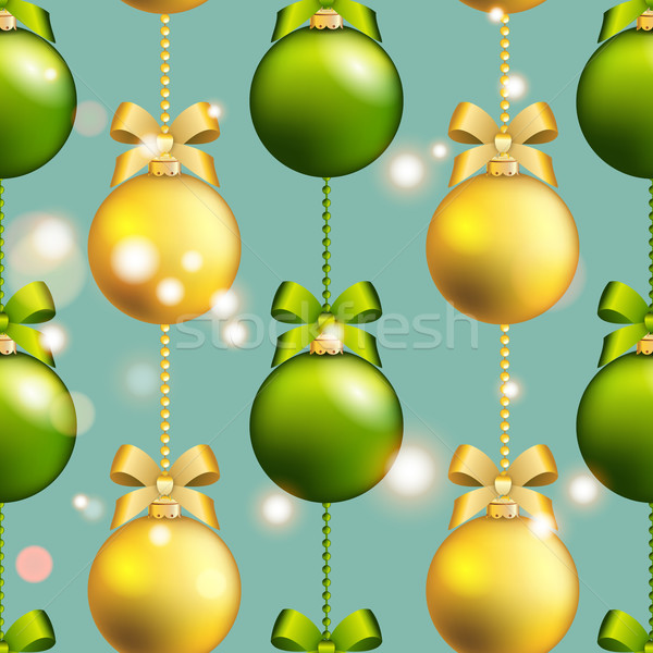 Foto stock: Ano · novo · bola · padrão · natal · papel · de · parede · arco