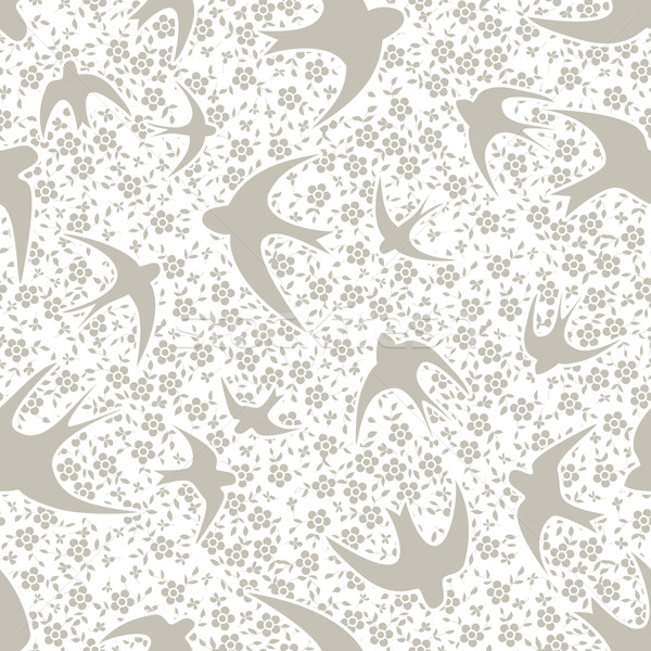 pattern with swallow and flower Stock photo © LittleCuckoo