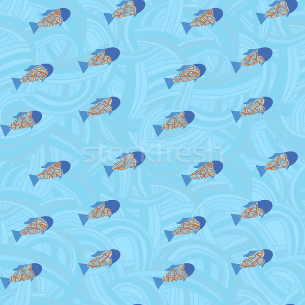 Peces mar subacuático patrón vector sin costura Foto stock © LittleCuckoo