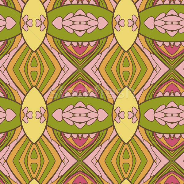 Stock photo: Abstract seamless ornament pattern. the kaleidoscope effect. Ethnic damask motif
