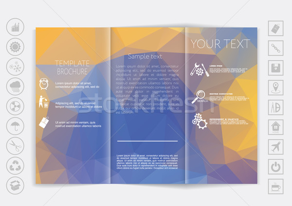 Tri-Fold Brochure mock up vector design Stock photo © LittleCuckoo