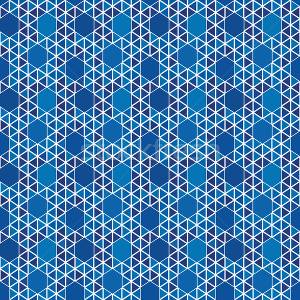 Vector geometrisch patroon abstract Blauw naadloos textuur Stockfoto © LittleCuckoo