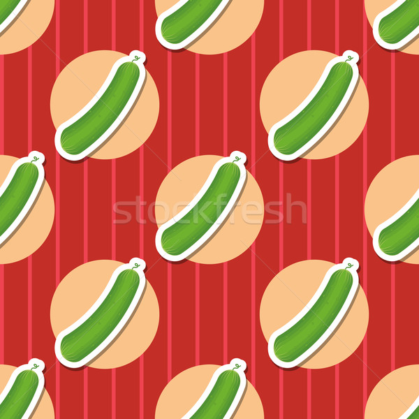cucumber pattern. Seamless texture with ripe green cucumbers Stock photo © LittleCuckoo