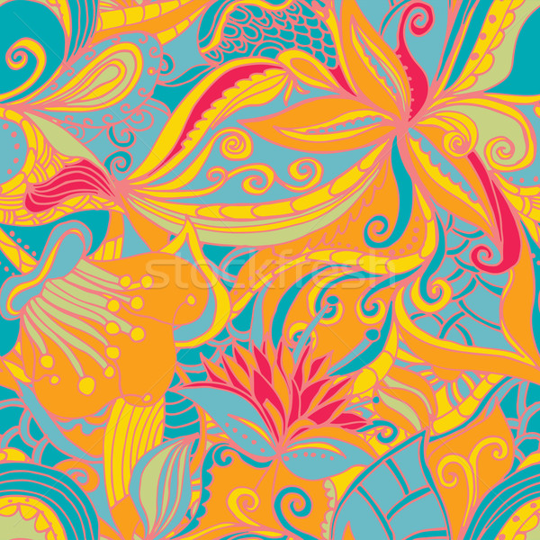 Abstract pattern senza soluzione di continuità doodle texture floreale Foto d'archivio © LittleCuckoo